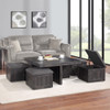 Lilola Home Moseberg Gray Oak Coffee Table with Storage Stools 98015