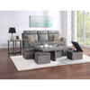 Lilola Home Moseberg Distressed Gray Coffee Table with Storage Stools and End Table Set 98011-SET