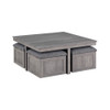 Lilola Home Moseberg Distressed Gray Coffee Table with Storage Stools and End Table Set 98011-SET