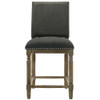 Lilola Home Everton Gray Fabric Counter Height Chair with Nailhead Trim 30517
