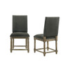 Lilola Home Everton Set of 2 Gray Fabric Dining Chair with Nailhead Trim 30518