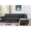 Lilola Home Santiago Dark Gray Linen Sectional Sofa with Right Facing Chaise 83070