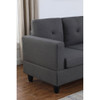 Lilola Home Santiago Dark Gray Linen Sectional Sofa with Right Facing Chaise 83070