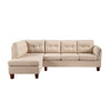 Lilola Home Dalia Khaki Linen Modern Sectional Sofa with Left Facing Chaise 83105
