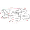 Lilola Home Diego Gray Fabric Sectional Sofa with Right Facing Chaise, Storage Ottoman, and 2 Accent Pillows 83000
