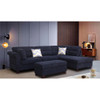 Lilola Home Diego Black Fabric Sectional Sofa with Right Facing Chaise, Storage Ottoman, and 2 Accent Pillows 83001
