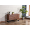 Lilola Home Roscoe Walnut Brown Wood TV Stand Console Table 53000
