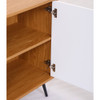 Lilola Home Carlotta Light Brown and White Storage Console Cabinet Table 53002
