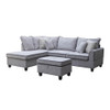 Lilola Home Harmony Light Gray Fabric Sectional Sofa with Left-Facing Chaise and Storage Ottoman 83005