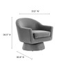 Modway Astral Performance Velvet Fabric and Wood Swivel Chair - EEI-6360