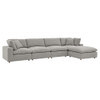 Modway Commix Down Filled Overstuffed Boucle Fabric 5-Piece Sectional Sofa - EEI-6365