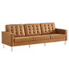 Modway Loft Tufted Vegan Leather Sofa and Ottoman Set - EEI-6410