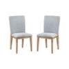 Lilola Home Caspian Set of 2 Gray Linen and Oak Finish Dining Chair- 30030-C
