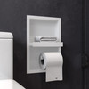 ALFI White Matte Stainless Steel Recessed Toilet Paper Holder Niche ABTPNC88-W (ABTPNC88-W) 