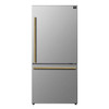 Forno 31" Milano Espresso Bottom Freezer Right Swing Door Refrigerator in Stainless Steel - FFFFD1785-31S