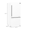 Forno 31" Milano Espresso Bottom Freezer Right Swing Door Refrigerator in White - FFFFD1785-31WHT