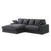Lilola Home Mystic Dark Gray Corduroy Reversible Sectional Sofa Chaise - 81337