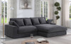 Lilola Home Mystic Dark Gray Corduroy Reversible Sectional Sofa Chaise - 81337