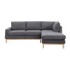 Lilola Home Anisa Dark Gray Sherpa Sectional Sofa with Right-Facing Chaise - 83128