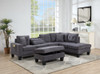 Lilola Home Briscoe Dark Gray Woven Fabric 102" Wide Reversible Sectional Sofa  - 87716