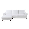Lilola Home Belle White Sherpa 96" Wide Sectional Sofa with Left-Facing Chaise - 83118 
