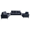 Lilola Home Jackson Black Fabric Sofa Loveseat Chair Living Room Set - 83003-SLC 