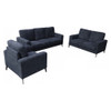 Lilola Home Jackson Black Fabric Sofa Loveseat Chair Living Room Set - 83003-SLC 