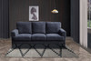 Lilola Home Jackson Black Fabric Sofa with Black Metal Legs - 83003-S