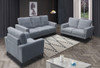 Lilola Home Jackson Gray Fabric Sofa Loveseat Chair Living Room Set - 83004-SLC