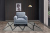 Lilola Home Jackson Gray Fabric Chair with Black Metal Legs - 83004-C