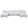 Lilola Home Hallie White Sherpa 124" Wide Double Chaise U-Shape Sectional Sofa - 83123 