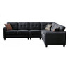 Lilola Home Archie Black Velvet 6-Seater Sectional Sofa - 83007 