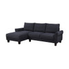 Lilola Home Belle Black Sherpa Sectional Sofa with Left-Facing Chaise - 83120 