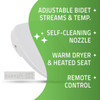 ANZZI Shore Smart Electric Bidet Toilet Seat with Remote Control and Heated Seat - TL-AZEB101B