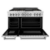 ZLINE 48" 6.0 cu. ft. Electric Oven and Gas CooktopDual Fuel Range with Griddle and Brass Burners in Stainless Steel - RA-BR-GR-48
