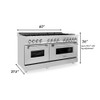 ZLINE 60" 7.4 cu. ft. Electric Oven and Gas Cooktop Dual Fuel Range with Griddle and Brass Burners in Stainless Steel - RA-BR-GR-60