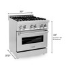 ZLINE 30" 4.0 cu. ft. Electric Oven and Gas Cooktop Dual Fuel Range with Griddle in Stainless Steel - RA-GR-30