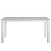Modway Maine 63" Outdoor Patio Dining Table EEI-1508-WHI-LGR White Light Gray