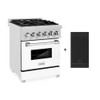 ZLINE 24" 2.8 cu. ft. Electric Oven and Gas Cooktop Dual Fuel Range with Griddle and White Matte Door in Fingerprint Resistant Stainless - RAS-WM-GR-24