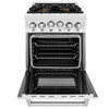 ZLINE 24" 2.8 cu. ft. Gas Oven and Gas Cooktop Range with Griddle and Brass Burners in Stainless Steel - RG-BR-GR-24