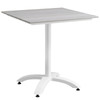 Modway Maine 28" Outdoor Patio Dining Table EEI-1514-WHI-LGR White Light Gray