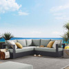 Modway Tahoe Outdoor Patio Powder-Coated Aluminum 3-Piece Sectional Sofa Set EEI-6668