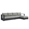 Modway Tahoe Outdoor Patio Powder-Coated Aluminum 3-Piece Right-Facing Chaise Sectional Sofa Set EEI-6671  1