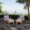 Modway Marina 4 Piece Outdoor Patio Teak Set EEI-1537-NAT-GRY-SET Natural Gray