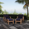 Modway Marina 4 Piece Outdoor Patio Teak Set EEI-1537-NAT-NAV-SET Natural Navy