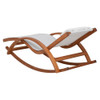 Deko Living Outdoor Cedar Wood Patio Lounge Chair with White Textilene Fabric - COP20206WHT