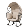 Deko Living Outdoor Rocking Patio Egg Chair with Biege Upholstery - COP20210BWN