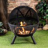 Deko Living 34 Inch Diameter Outdoor Steel Woodburning Sphere Fire Pit - COB10508