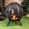 Deko Living 34 Inch Diameter Outdoor Steel Woodburning Sphere Fire Pit - COB10508