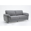 Lilola Home Villanelle Light Gray Linen Sofa with Chrome Finish Legs - 89732-S